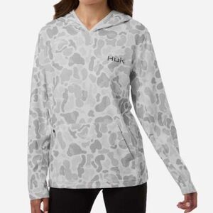 Huk Light Gray Patterned Hoodie